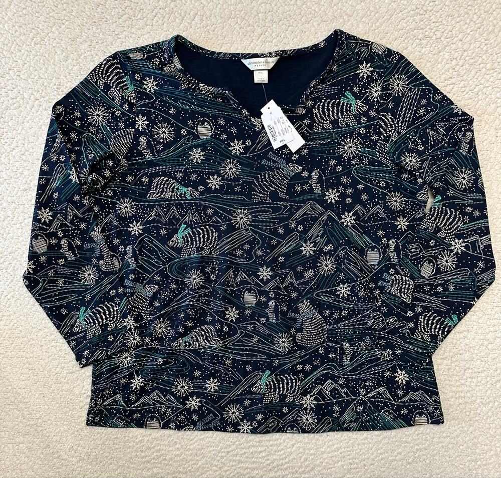 NWT* Christopher & Banks Womens Long Sleeve Blouae Top Petite XL